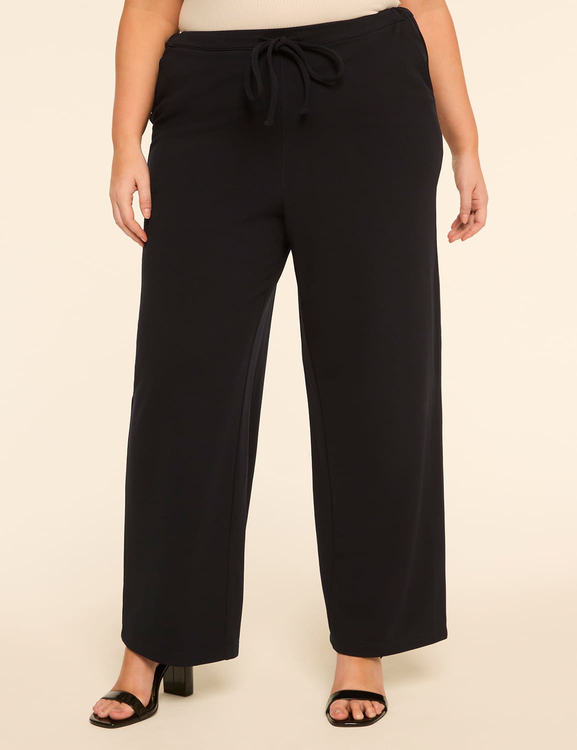 Crepe Knit Pull-On Relaxed Straight Leg Pant