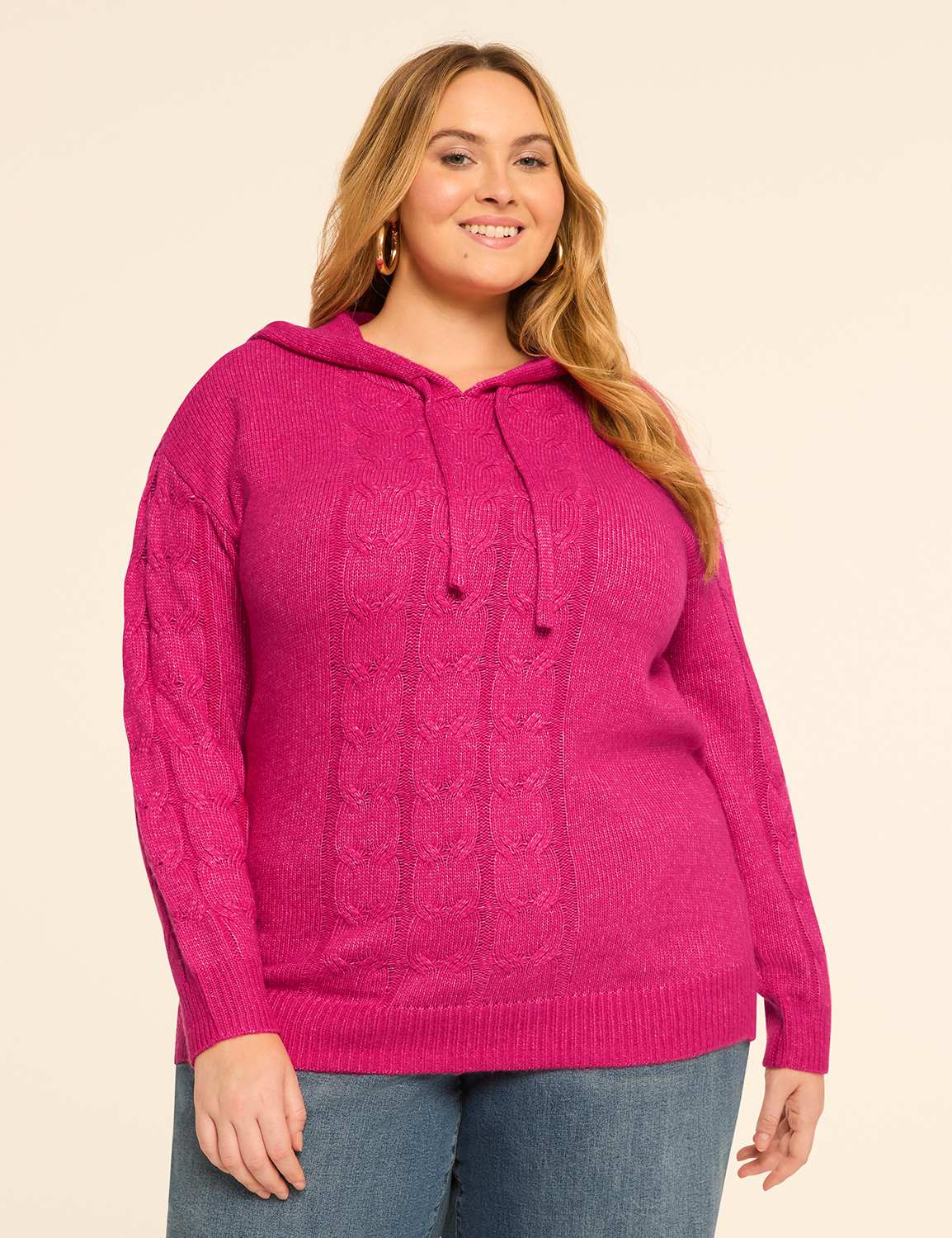 Cable Knit Hoodie Sweater