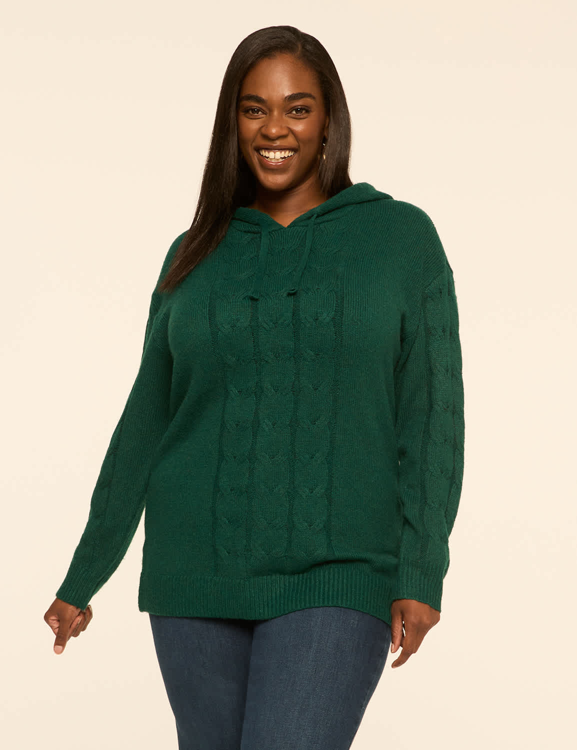 Cable Knit Hoodie Sweater