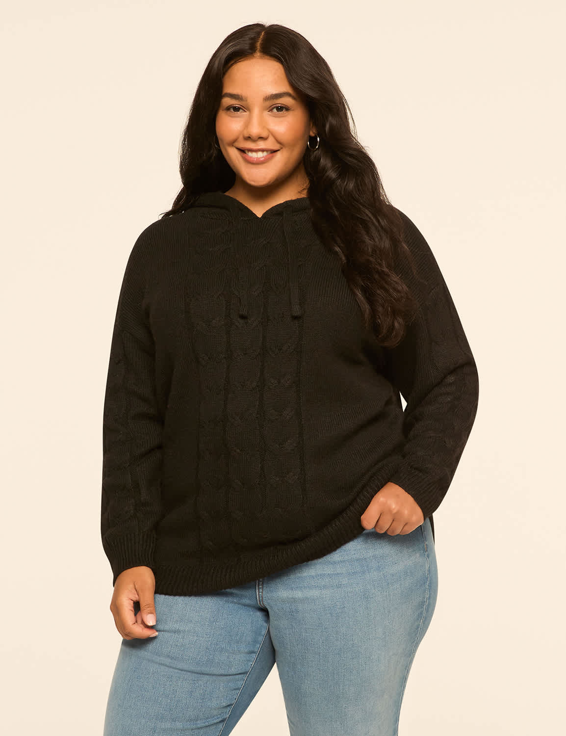 Cable Knit Hoodie Sweater