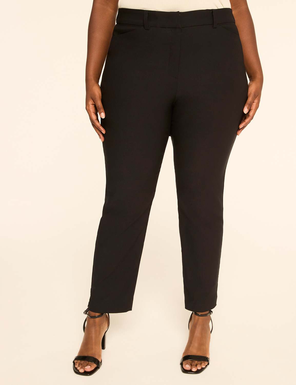4-Season High-Rise Elastic-Back Slim Ankle Pant