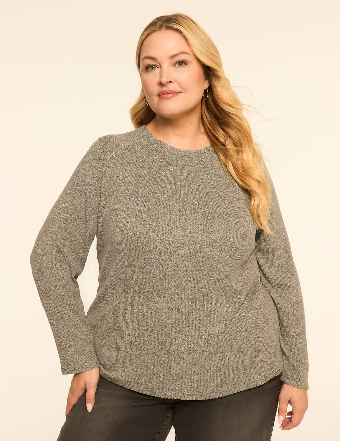 Soft Spun Shirred-Neck Top