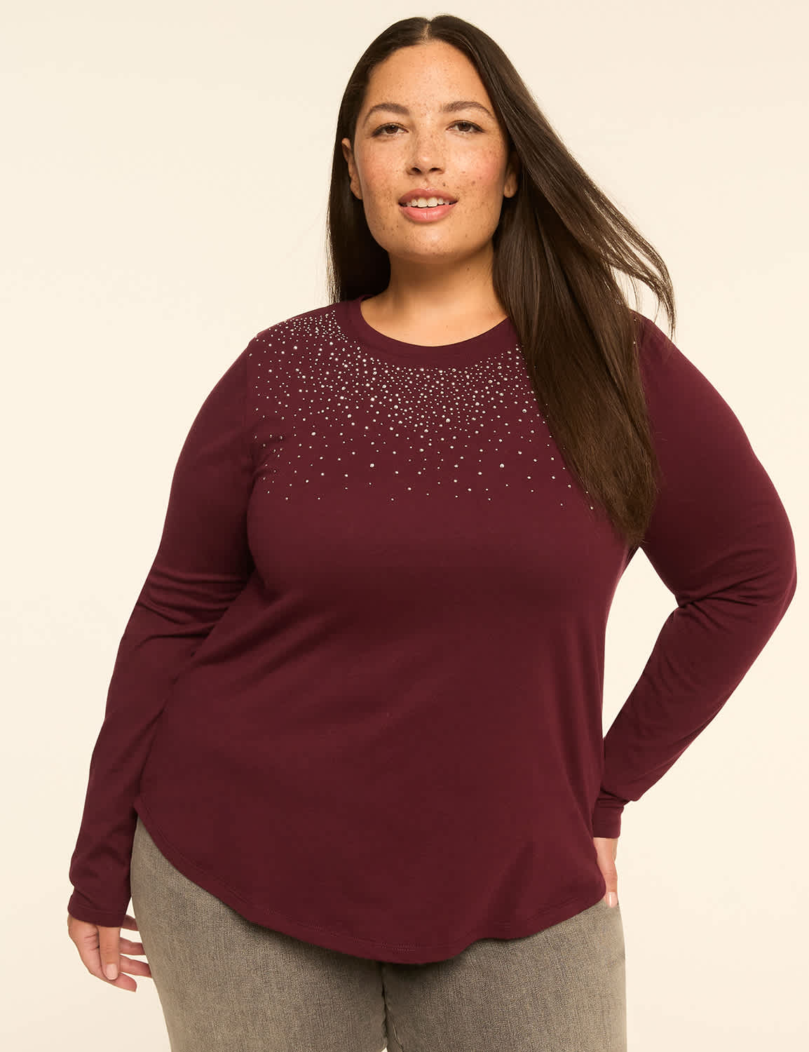 Embellished Long-Sleeve Tee
