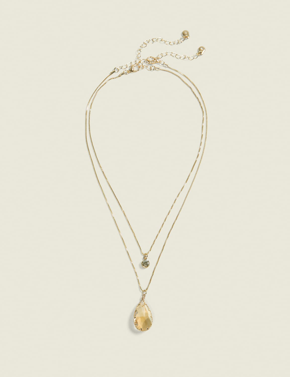 Champagne Imitation Stone Multi-Row Necklace