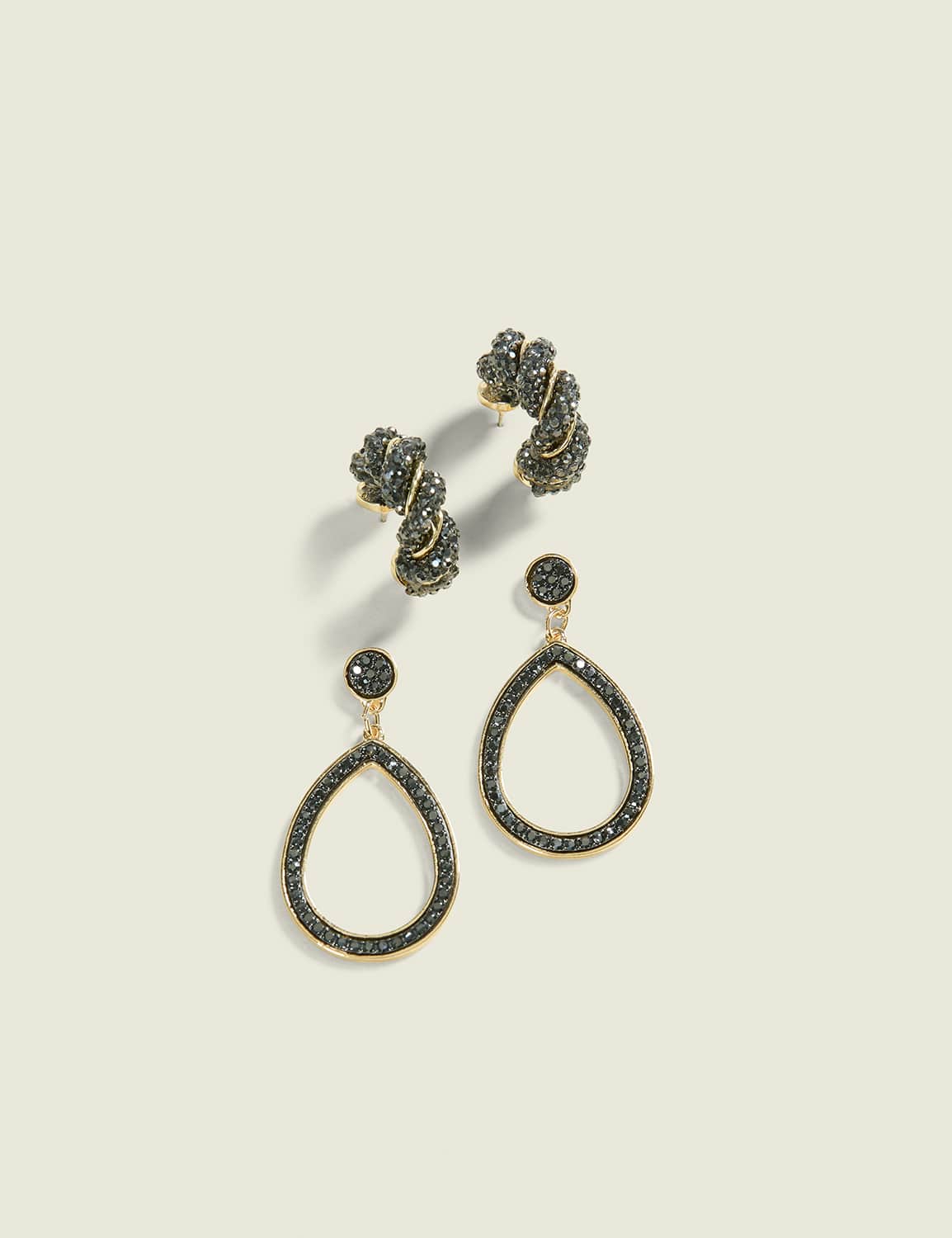 Black Pave Earring 2-Pack