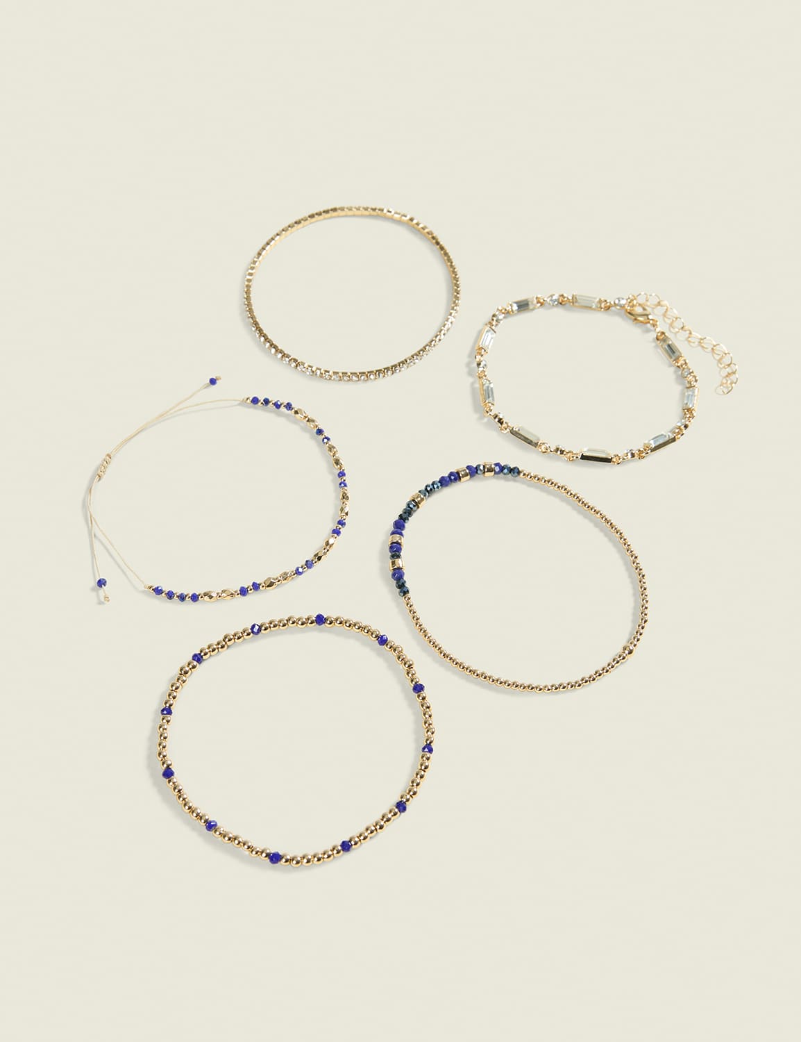 Blue & Goldtone Bracelet 5-Pack