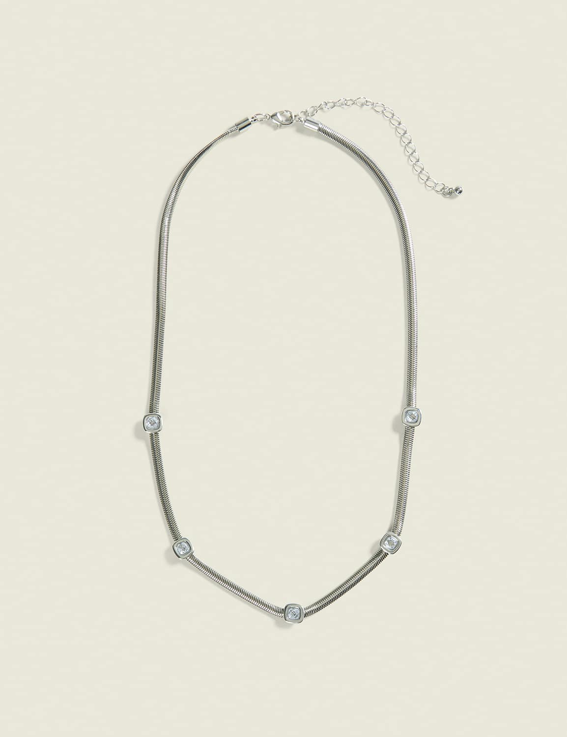 Cubic Zirconia Snake Chain Necklace