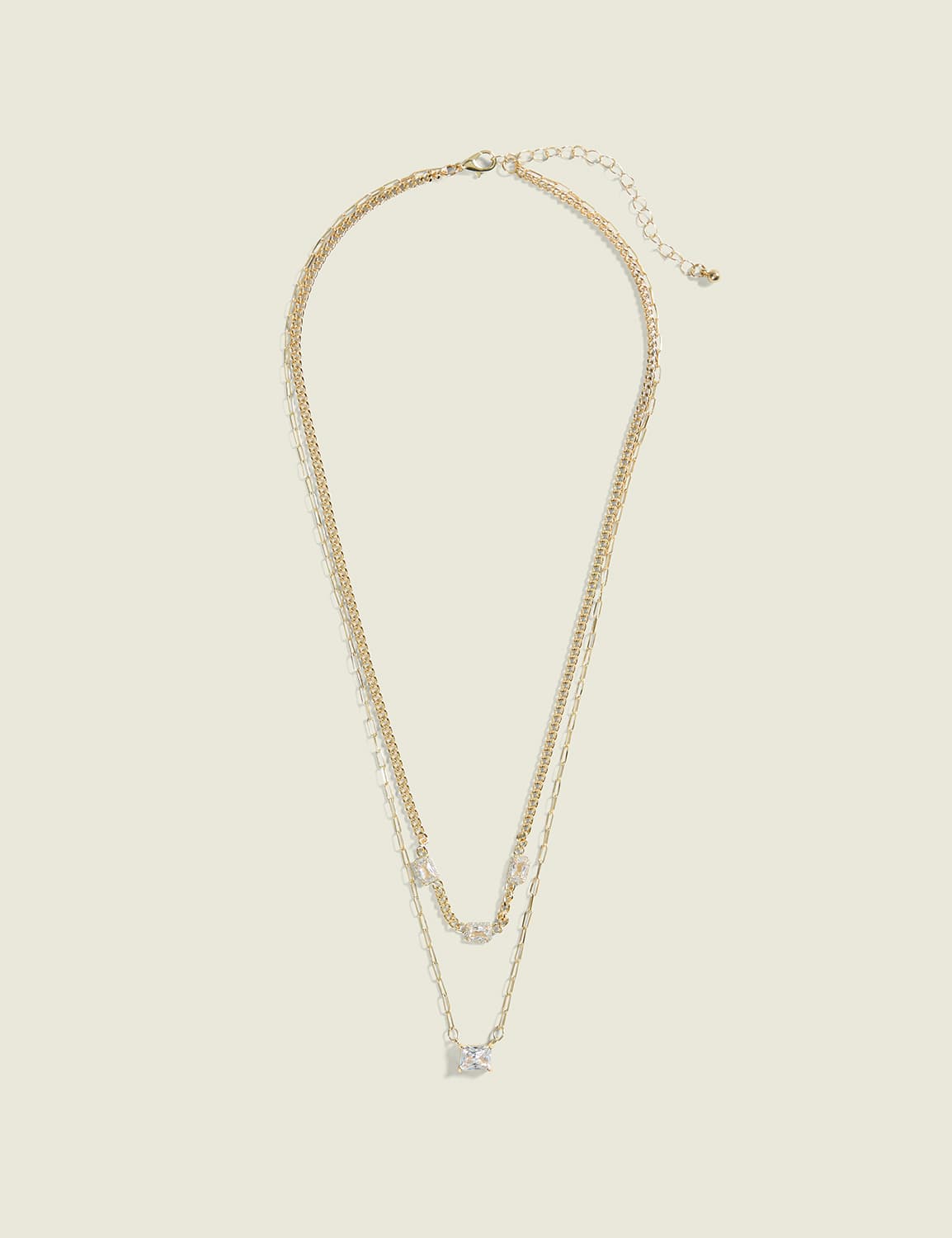 Cubic Zirconia Multi-Row Necklace