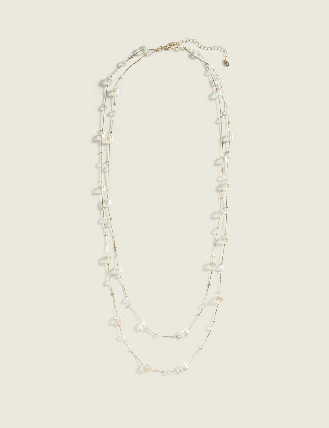 Iridescent Beaded Multi-Row Necklace