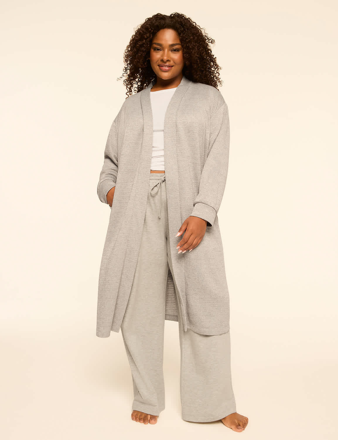 Textured Knit Lounge Duster