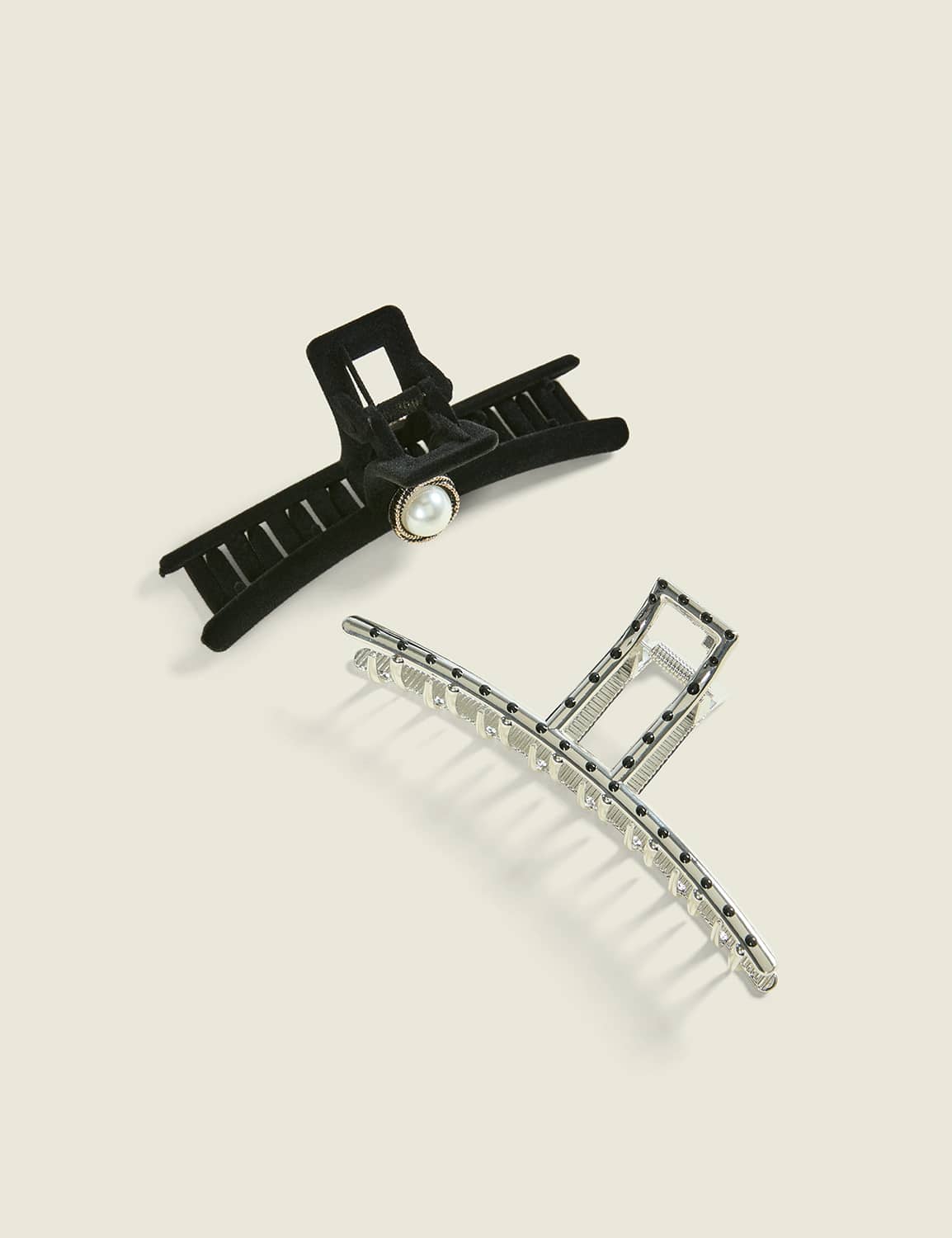 Pearlized & Metal Claw Clip 2-Pack