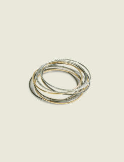 Mixed Metal Bangle Set