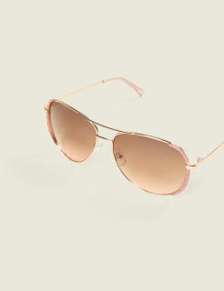 Pink Glitter Aviator Sunglasses