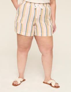 Linen-Blend Pull-On Short