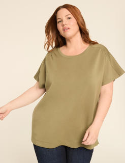 Journey Dolman-Sleeve Shirred-Shoulder Top