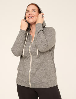 LIVI Soft Marl Zip-Front Hoodie