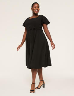 Lena Square-Neck Midi Dress