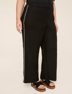 Linen-Blend Wide Leg Pant
