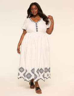 Flutter-Sleeve V-Neck Maxi Dress