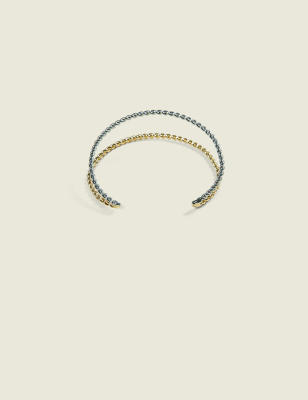 Mixed Metal Textured Cuff