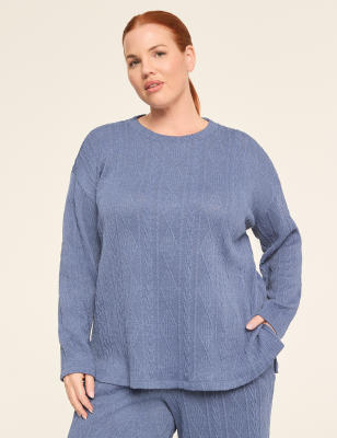 LIVI Long-Sleeve Cable Knit Texture Top
