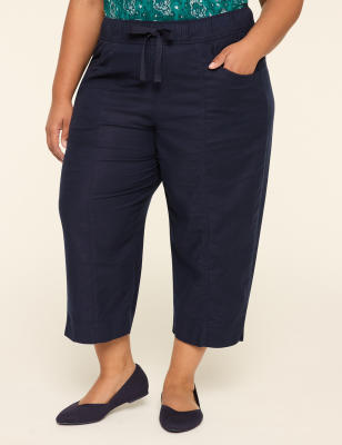 Slub Pull-On Crop Pant
