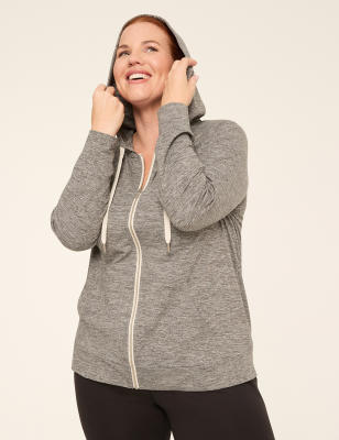 LIVI Soft Marl Zip-Front Hoodie