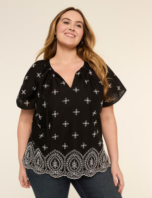 Flutter-Sleeve Swing Blouse