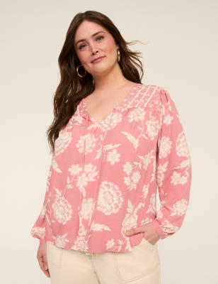 V-Neck Popover Blouse