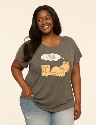 EveryWear Ask Me If I Care Garfield Graphic Tee