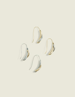 Twisted Mixed Metal Drop Earring 2-Pack