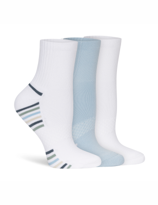 Lemon Powder Stripe Quarter Crew Socks