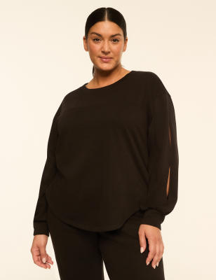 LIVI French Terry Keyhole-Sleeve Sweatshirt