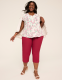 Swing Cap-Sleeve Pleat-Front Top - thumbnail 3