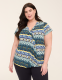 Cap-Sleeve Pleat-Front Top - thumbnail 4