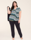 Cap-Sleeve Pleat-Front Top - thumbnail 6