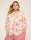 Split-Neck Bracelet Sleeve Blouse - thumbnail 4