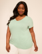 Short-Sleeve V-Neck Side-Ruched Tee - thumbnail 10