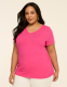 Short-Sleeve V-Neck Side-Ruched Tee - thumbnail 7