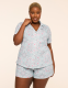 100% Cotton Notch-Neck Top & Short PJ Set - thumbnail 1