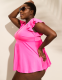 No-Wire Flutter Sleeve Tankini Top - thumbnail 3
