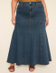 Fit & Flare Denim Maxi Skirt - thumbnail 4