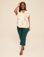 Swing Cap-Sleeve Pleat-Front Top - thumbnail 10