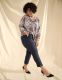 3/4-Sleeve Crew-Neck Button-Front Top - thumbnail 8