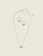 Goldtone Pave Circle Necklace & Earring Set - thumbnail 1