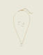 Pearlized & Imitation Stone Necklace & Earring Set - thumbnail 1