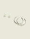 Silver Pearl & Hoop Earring Set - thumbnail 1