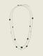 Black Imitation Stone & Pearlized Multi-Row Necklace - thumbnail 1
