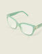 Green Glitter Square Reader Glasses - thumbnail 1