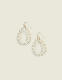 Neutral Beaded Teardrop Drop Earrings - thumbnail 1